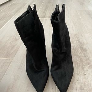 Stiletto heel bootie with faux fur